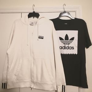 Adidas Trefoil Zip Hoodie and Tee Combo